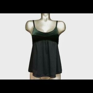 💕Victoria’s Secret Angels Baby Doll Black Camisole Size M Velvet Bodice💕 VTG